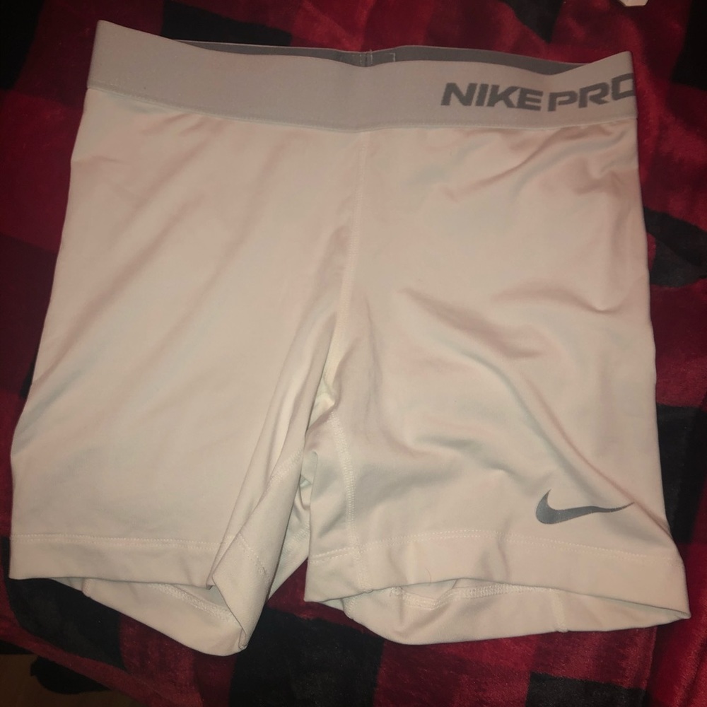 Nike White Compression Shorts-Size Small